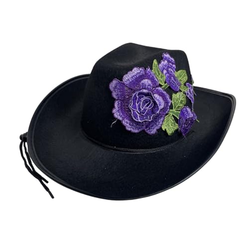 Xinsheinelry Stickerei-Blumen-Zylinder für Junggesellinnenabschied, Erwachsene, Uni, breite Krempe, Halloween-Hut, Festival-Requisiten, Kostüm Xinsheinelry Stickerei-Blumen-Zylinder für Junggesellinnenabschied, Erwachsene, Uni, breite Krempe, Halloween-Hut, Festival-Requisiten, Kostüm von Xinsheinelry