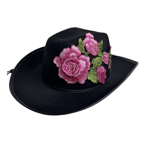 Xinsheinelry Stickerei-Blumen-Zylinder für Junggesellinnenabschied, Erwachsene, Uni, breite Krempe, Halloween-Hut, Festival-Requisiten, Kostüm Xinsheinelry Stickerei-Blumen-Zylinder für Junggesellinnenabschied, Erwachsene, Uni, breite Krempe, Halloween-Hut, Festival-Requisiten, Kostüm von Xinsheinelry