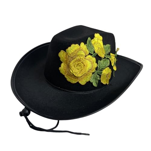 Xinsheinelry Stickerei-Blumen-Zylinder für Junggesellinnenabschied, Erwachsene, Uni, breite Krempe, Halloween-Hut, Festival-Requisiten, Kostüm Xinsheinelry Stickerei-Blumen-Zylinder für Junggesellinnenabschied, Erwachsene, Uni, breite Krempe, Halloween-Hut, Festival-Requisiten, Kostüm von Xinsheinelry