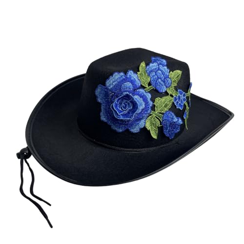 Xinsheinelry Stickerei-Blumen-Zylinder für Junggesellinnenabschied, Erwachsene, Uni, breite Krempe, Halloween-Hut, Festival-Requisiten, Kostüm Xinsheinelry Stickerei-Blumen-Zylinder für Junggesellinnenabschied, Erwachsene, Uni, breite Krempe, Halloween-Hut, Festival-Requisiten, Kostüm von Xinsheinelry