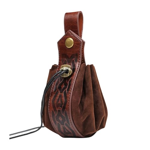 Xinsheinelry Tragbare Kordelstring Tasche Mittelalterliche PU Ledergürtelbeutel Vintage Geldbörse Halloween Schmuck Dices Bag Cosplay Vorräte Xinsheinelry Tragbare Kordelstring Tasche Mittelalterliche PU Ledergürtelbeutel Vintage Geldbörse Halloween Schmuck Dices Bag Cosplay Vorräte von Xinsheinelry