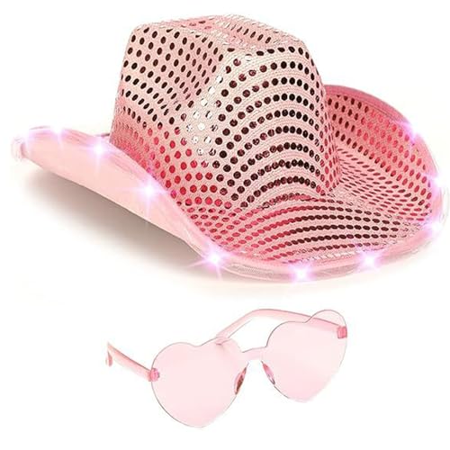 Xinsheinelry Urlaubshut mit Lichterkette, LED, glänzende Pailletten, glänzend, für Club, Karneval, Musik Xinsheinelry Urlaubshut mit Lichterkette, LED, glänzende Pailletten, glänzend, für Club, Karneval, Musik von Xinsheinelry