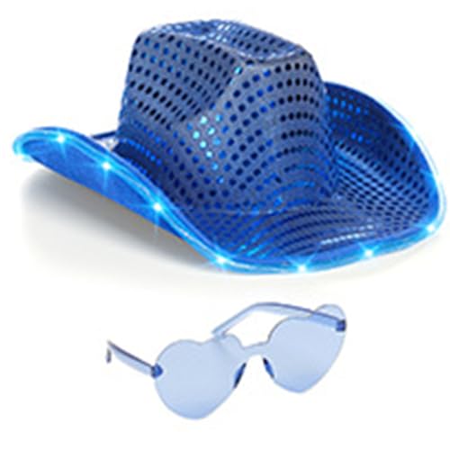 Xinsheinelry Urlaubshut mit Lichterkette, LED, glänzende Pailletten, glänzend, für Club, Karneval, Musik Xinsheinelry Urlaubshut mit Lichterkette, LED, glänzende Pailletten, glänzend, für Club, Karneval, Musik von Xinsheinelry