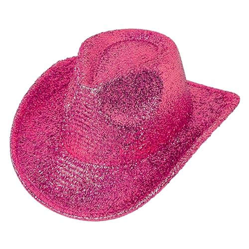Xinsheinelry Vintage Country Western Disco CowgirlHat Giltter Metalic für Party Foto Requisiten Headwaer von Xinsheinelry