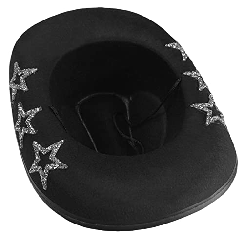 Xinsheinelry Vintage Hut Uni Filz Damen Hüte mit Pailletten Stern Muster The West Top Bonnet Herren Cosplay Xinsheinelry Vintage Hut Uni Filz Damen Hüte mit Pailletten Stern Muster The West Top Bonnet Herren Cosplay von Xinsheinelry