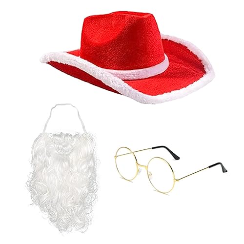Xinsheinelry Weihnachtsmann-Anzug, Mütze, Bart, Brille, Bandana, Handschuhe, Gürtel, Foto-Requisiten, Weihnachtsfeier, Coaplay Xinsheinelry Weihnachtsmann-Anzug, Mütze, Bart, Brille, Bandana, Handschuhe, Gürtel, Foto-Requisiten, Weihnachtsfeier, Coaplay von Xinsheinelry