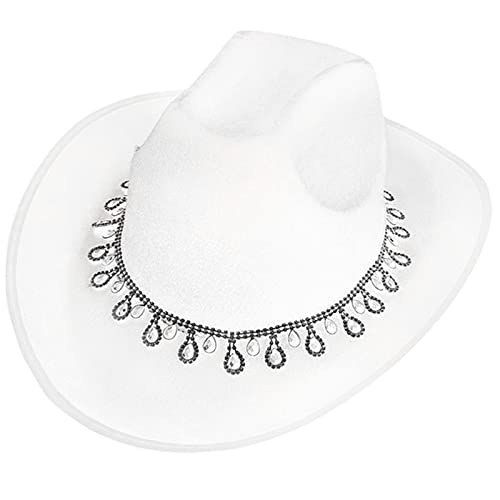 Xinsheinelry Westernhut für Frauen und Mädchen, Foto-Requisiten, schimmernder Kristall, für Nachtclub von Xinsheinelry