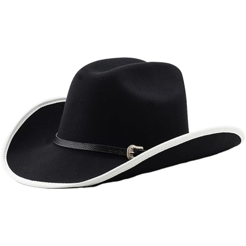Xinsheinelry Wollfilzhut für Erwachsene mit Gürtel, Mode, Karneval, Party, Damen, Herren, Bühnenauftritte, Requisiten Xinsheinelry Wollfilzhut für Erwachsene mit Gürtel, Mode, Karneval, Party, Damen, Herren, Bühnenauftritte, Requisiten von Xinsheinelry