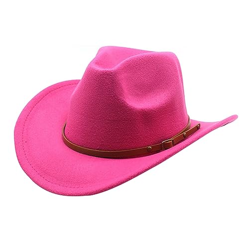Xinsheinelry Wollfilzhut für Erwachsene mit Schnalle Gürtel Mode Karneval Party Kostüm Damen Herren Halloween Party von Xinsheinelry