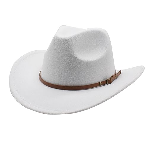 Xinsheinelry Wollfilzhut für Erwachsene mit Schnalle Gürtel Mode Karneval Party Kostüm Damen Herren Halloween Party von Xinsheinelry