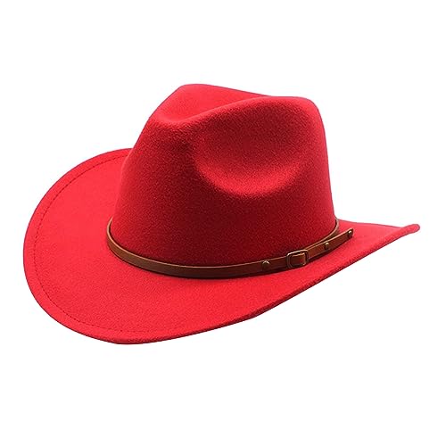 Xinsheinelry Wollfilzhut für Erwachsene mit Schnalle Gürtel Mode Karneval Party Kostüm Damen Herren Halloween Party von Xinsheinelry