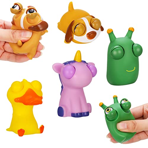 Xinstroe 4 Stück Lustig Squishy Squeeze Spielzeug, Stress Squeeze Spielzeug Lustig Augen Out Squeeze Spielzeug für Erwachsene und Kinder von Xinstroe