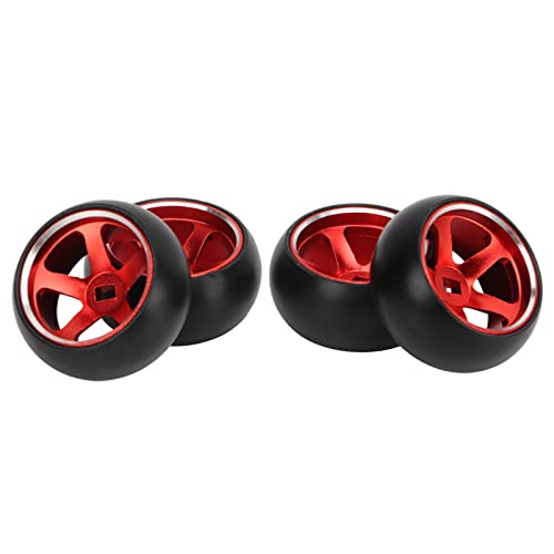Xinwe RC Reifen und Felgen, flexibles Fahren, glatte Oberfläche, Maßstab 1/28, Reifen und Felgen für RC Auto für K969 (rot) von Xinwe