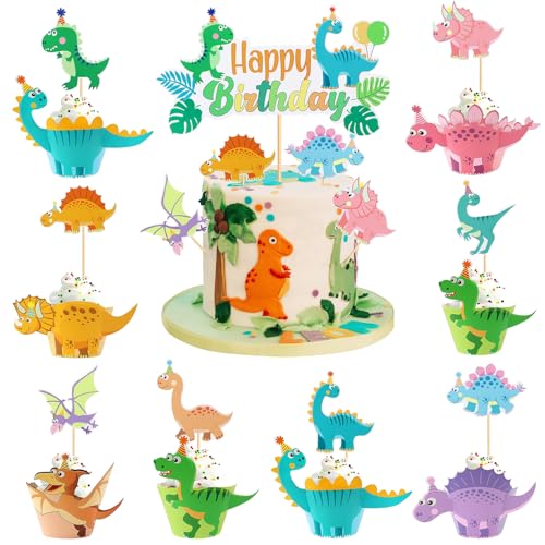 Xionghonglong 49 Stück Dino Cupcake Topper, Tortendeko Dinosaurier, Muffinförmchen und Kuchendekoration für Baby Shower und Kindergeburtstag Xionghonglong 49 Stück Dino Cupcake Topper, Tortendeko Dinosaurier, Muffinförmchen und Kuchendekoration für Baby Shower und Kindergeburtstag von Xionghonglong
