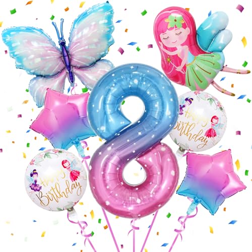 Xionghonglong 8 Jahre Geburtstag Mädchen,Schmetterling Folienballon, Schmetterlinge Deko Geburtstag Mädchen, Schmetterling Geburtstag Party Set zum 8. Geburtstag des Mädchens Xionghonglong 8 Jahre Geburtstag Mädchen,Schmetterling Folienballon, Schmetterlinge Deko Geburtstag Mädchen, Schmetterling Geburtstag Party Set zum 8. Geburtstag des Mädchens von Xionghonglong