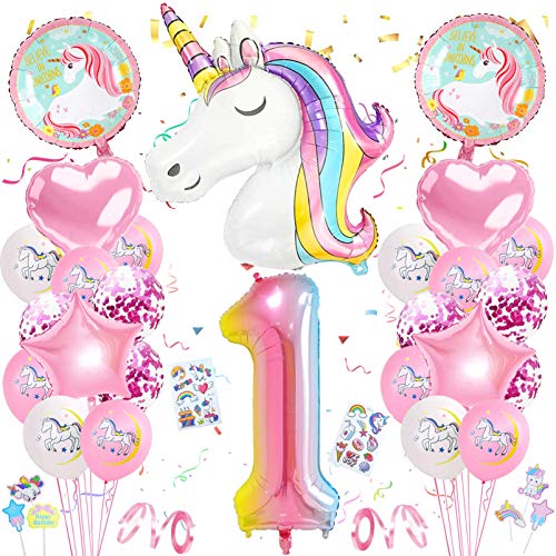 Einhorn 1 Geburtstag Deko,1. Geburtstag Mädchen,Luftballon 1. Geburtstag Rosa,1.Geburtstagsdeko Einhorn,1. Ballon Einhorn Deko für Geburtstag Mädchen Einhorn 1 Geburtstag Deko,1. Geburtstag Mädchen,Luftballon 1. Geburtstag Rosa,1.Geburtstagsdeko Einhorn,1. Ballon Einhorn Deko für Geburtstag Mädchen von Xionghonglong