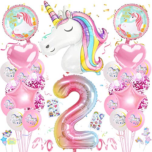 Einhorn 2 Geburtstag Deko,2. Geburtstag Mädchen,Luftballon 2. Geburtstag Rosa,2.Geburtstagsdeko Einhorn,2. Ballon Einhorn Deko für Geburtstag Mädchen Einhorn 2 Geburtstag Deko,2. Geburtstag Mädchen,Luftballon 2. Geburtstag Rosa,2.Geburtstagsdeko Einhorn,2. Ballon Einhorn Deko für Geburtstag Mädchen von Xionghonglong