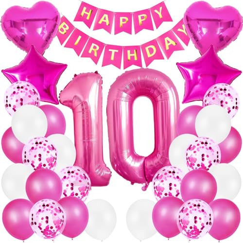 Geburtstag Luftballon Dekoration 10 Jahre Mädchen, Rosa Zahl 10. Geburtstagsdeko, Riesen Folienballon 10. Rosa, Happy Birthday Banner Kindergeburtstag Deko 10. Geburtstag Mädchen Geburtstag Luftballon Dekoration 10 Jahre Mädchen, Rosa Zahl 10. Geburtstagsdeko, Riesen Folienballon 10. Rosa, Happy Birthday Banner Kindergeburtstag Deko 10. Geburtstag Mädchen von Xionghonglong