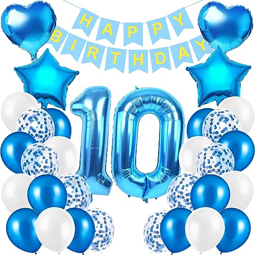 Geburtstagsdeko Jungen 1 Jahr,Luftballon 1. Geburtstag Blau,Happy Birthday Dekoration Zahl,Nummerndekoration,Luftballon 1. Geburtstag Junge Deko,Folienballon 1 (10) von Xionghonglong