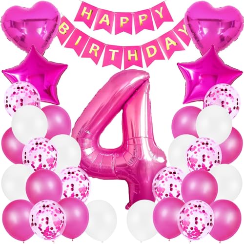 Geburtstag Luftballon Dekoration 4 Jahre Mädchen, Rosa Zahl 4. Geburtstagsdeko, Riesen Folienballon 4. Rosa, Happy Birthday Banner Kindergeburtstag Deko 4. Geburtstag Mädchen Geburtstag Luftballon Dekoration 4 Jahre Mädchen, Rosa Zahl 4. Geburtstagsdeko, Riesen Folienballon 4. Rosa, Happy Birthday Banner Kindergeburtstag Deko 4. Geburtstag Mädchen von Xionghonglong