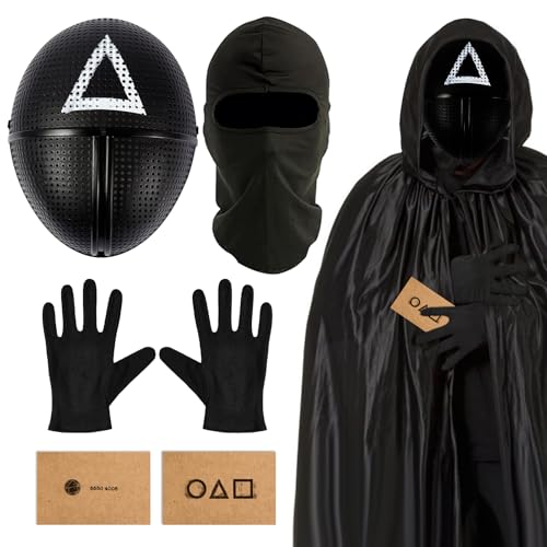 Xionghonglong The Game squid Maske, Dreieck, Quadrat, Sturmhaube, Schwarz Handschuhe, 10 Spielkarte, Koreanische Spiel-Maske, 2 Motive zur Auswahl, Passend zum Karneval-Halloween-Thema Xionghonglong The Game squid Maske, Dreieck, Quadrat, Sturmhaube, Schwarz Handschuhe, 10 Spielkarte, Koreanische Spiel-Maske, 2 Motive zur Auswahl, Passend zum Karneval-Halloween-Thema von Xionghonglong