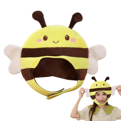 Xistuoz Bienen Kopfbedeckung | Halloween Kopfbedeckung Kostüm | Plüsch Warme Mütze Karneval Kostüm Party Kopfbedeckung Cosplay Kopfbedeckung für Erwachsene von Xistuoz