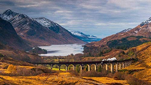 Xiutailtd Puzzles für Erwachsene 1000 Teile, Glenfinnan Viaduct, Schottland, Puzzles (75 x 50 cm) von XiuTaiLtd