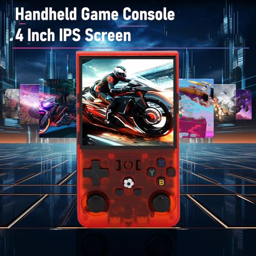 R36MAX Handheld Game Console, 4 -Zoll -IPS -Bildschirm 720x720 Open Source 4000MAH Game Player, Unterstützt 60+ Emulator Mehrere Spiele Dual -System, Pocket für Erwachsene (128GB) von Xiuganpo