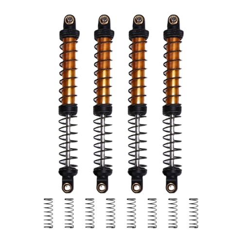 Xiuganpo 4pcs 1/10 Modellauto Dual Feder -StoßDämpfer, Hochfestigkeit Metallschockdämpfer mit 8 Ersatzfedern 120 Mm, Legierung 1/10 RC -Dämpfer RC -StoßDämpfer Dämpfer Set (Gold) von Xiuganpo