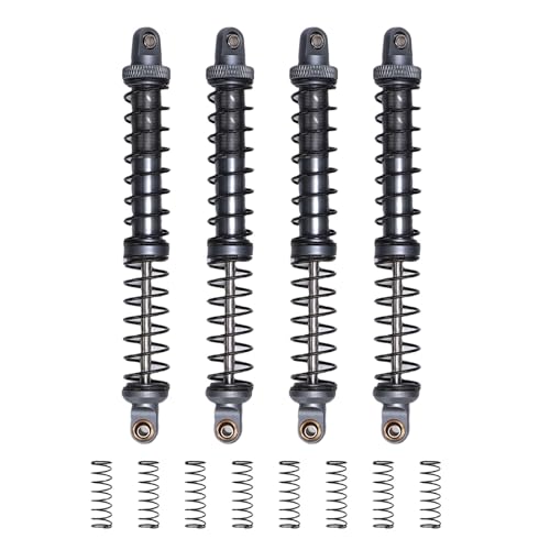 Xiuganpo 4pcs 1/10 Modellauto Dual Feder -StoßDämpfer, Hochfestigkeit Metallschockdämpfer mit 8 Ersatzfedern 120 Mm, Legierung 1/10 RC -Dämpfer RC -StoßDämpfer Dämpfer Set (Ti-Farbe) von Xiuganpo