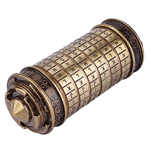 Xiuganpo Cryptex Da Vinci Code Bronze Schloss, Puzzle, Weihnachten Interessanter Metall Jubiläum Cooler Romantischer Geburtstag Da Vincis Intellektueller Stil für von Xiuganpo