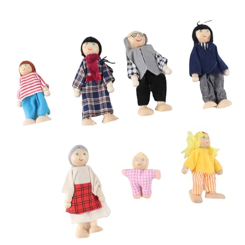 Xiuganpo Familienpuppen, Familienpuppen, Puppenspielzeug, Hochwertiges Hochwertiges Holz für (Neue Puppet 7-PIEFE) von Xiuganpo