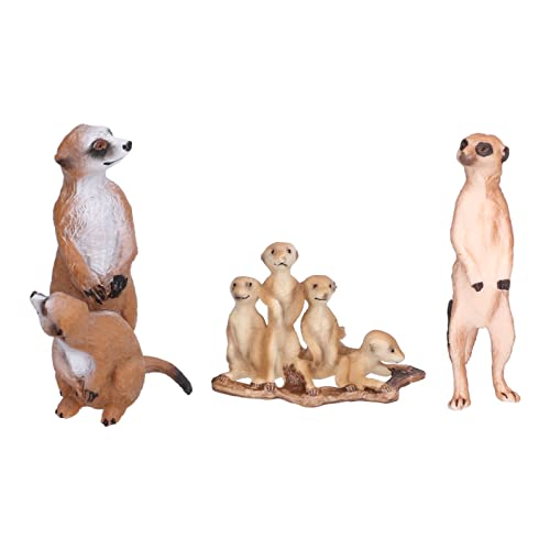 Xiuganpo Meerkat Model Spielzeug, Meerkat Figurine Niedliche Lebensee Simulierte Dekoration für für Familienpartys für Bildungsaktivitäten (3 Mongoosen (fest)) von Xiuganpo