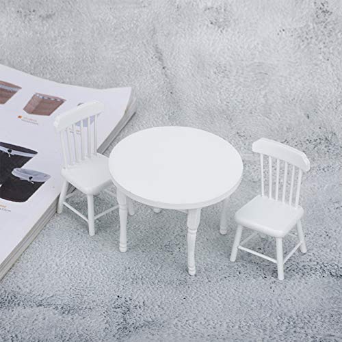 Xiuganpo Puppenhauszubehör, Dollhouse Möbel Miniaturmöbel 1:12 Puppenhaus Stuhl, Küchenmöbel Set für Schlafzimmer Freunde Haus Haus (DREI-teiliger Set von Tischen und Stühlen) von Xiuganpo