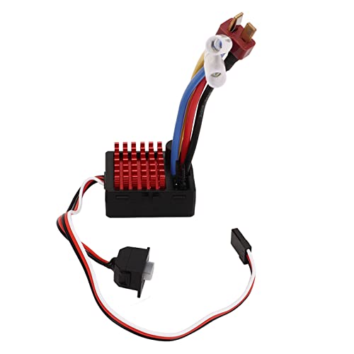 Xiuganpo RC Gebürstet ESC, AJL 6860 RTR 3 Modi Black Red RC Autor Speed ​​Controller 60A Wasserdicht für 1/10 Automodelle für 1/10 Tanks Modelle von Xiuganpo