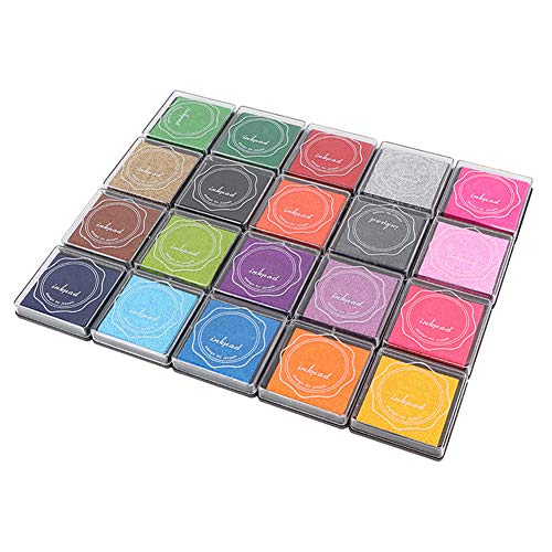 Xiuganpo Tintenkissen, 20 Farben Scrapbook Ink Pad, Ungiftige Spielzeug Umweltfreundlich für zu Hause Xiuganpo Tintenkissen, 20 Farben Scrapbook Ink Pad, Ungiftige Spielzeug Umweltfreundlich für zu Hause von Xiuganpo