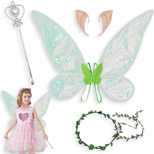 Xiujuers 4 Stück Feenflügel Kinder, Schmetterling Kostüm Kinder, Karneval Kostüm Kinder, Schmetterling Kostüm Set, Schmetterling Kostüm Mädchen, Feen Flügel, Geeignet Karneval, Cosplay Party (Grün) Xiujuers 4 Stück Feenflügel Kinder, Schmetterling Kostüm Kinder, Karneval Kostüm Kinder, Schmetterling Kostüm Set, Schmetterling Kostüm Mädchen, Feen Flügel, Geeignet Karneval, Cosplay Party (Grün) von Xiujuers