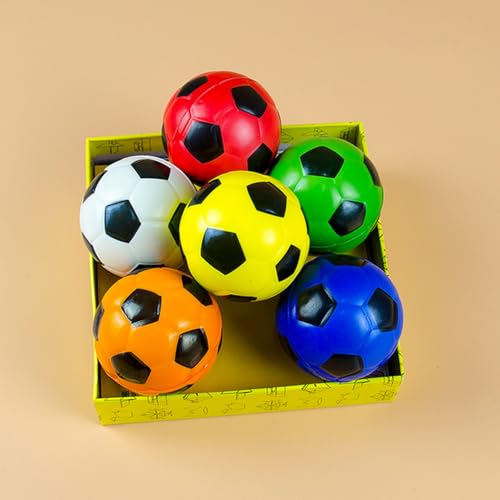12 Stück Mini Fußball, Stressball Kinder, 6 cm Schaumstoff Mini Fußbälle für Kinder Kleinkinder, Langsam Steigendes Fußballtor Spielzeug für Torsets, Schwimmbad Wasserbälle (24 Stück,caise) von Xiyocadt