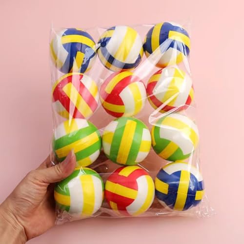 12 Stück Mini Fußball, Stressball Kinder, 6 cm Schaumstoff Mini Fußbälle für Kinder Kleinkinder, Langsam Steigendes Fußballtor Spielzeug für Torsets, Schwimmbad Wasserbälle (24 Stück,paiqiu) von Xiyocadt