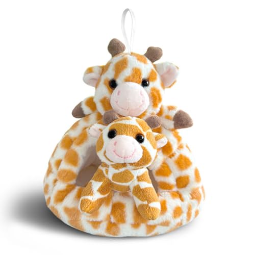 2er Set Plüschtier Niedlich Tier Nest Castle und Panda Giraffe, Giraffe Kuscheltier Plüschtier Süße Plüsch Giraffe, Liegend Plüsch Hirsch Rehteddy, Geschenk Kinder Mädchen Jungen (20cm,Panda) von Xiyocadt