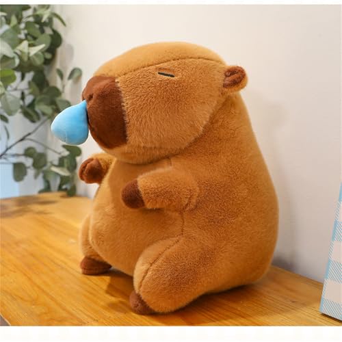 Capybara Kuscheltier, Niedlichen Wasserschwein Kuscheltier, Capybara PlüSchtier Mit Tragbarer Toast Kopfbedeckung, Heimdekoration Aus Realistischem TierplüSch Zum Kuscheln Und Einkuscheln (90cm,C) von Xiyocadt