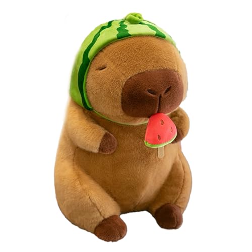 Capybara Kuscheltier Mit Wassermelone, Süßes Stofftier Capybara, Weiches und Bequemes Capybara Plüschtier, Super Weiche Capybara PlüSchtier Geschenk für Kinder Jungen Mädchen (85cm,Wassermelon) von Xiyocadt