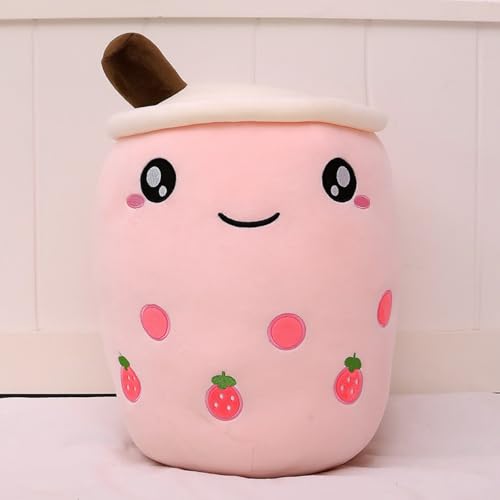 Cartoon Bubble Tea Kuscheltier, Bubble Tea Kuscheltier Plüschkissen, Kawaii Bubble Tea Plüschtier,Plüschpuppe Plüsch Weich Stofftier Spielzeug, Schmusetier Geschenk für Kinder MäDchen (24cm,F) von Xiyocadt