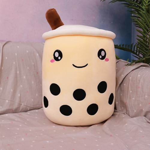 Cartoon Bubble Tea Kuscheltier, Bubble Tea Kuscheltier Plüschkissen, Kawaii Bubble Tea Plüschtier,Plüschpuppe Plüsch Weich Stofftier Spielzeug, Schmusetier Geschenk für Kinder MäDchen (24cm,H) von Xiyocadt