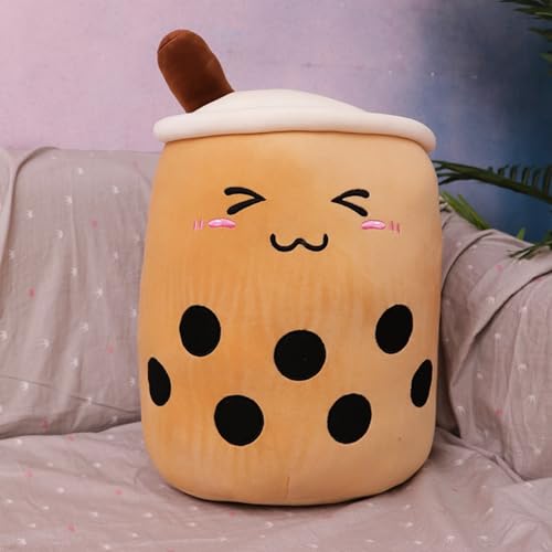 Cartoon Bubble Tea Kuscheltier, Bubble Tea Kuscheltier Plüschkissen, Kawaii Bubble Tea Plüschtier,Plüschpuppe Plüsch Weich Stofftier Spielzeug, Schmusetier Geschenk für Kinder MäDchen (24cm,I) von Xiyocadt