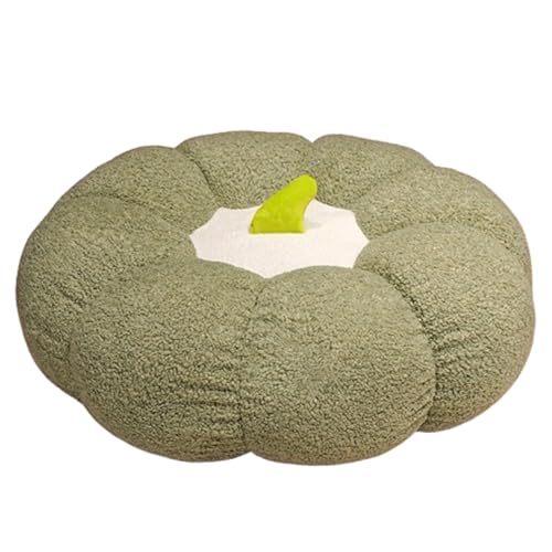 Cartoon Kürbis Kissen,Kürbis-Überwurfkissen, für Sofa, Heimdekoration, Halloween Kürbis Dekokissen Plüsch Kürbis Kissen für Dekoration Thanksgiving, Geeignet für Halloween Dekoration (68CM,grün) von Xiyocadt