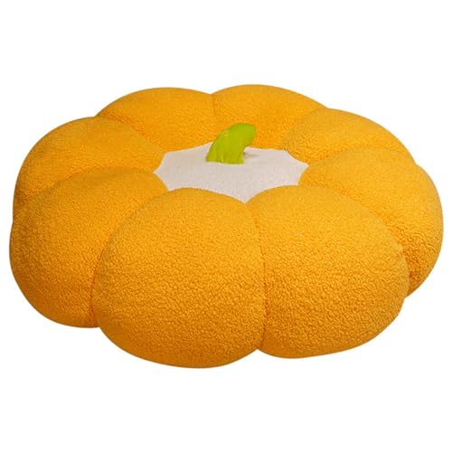 Cartoon Kürbis Kissen,Kürbis-Überwurfkissen, für Sofa, Heimdekoration, Halloween Kürbis Dekokissen Plüsch Kürbis Kissen für Dekoration Thanksgiving, Geeignet für Halloween Dekoration (68CM,gelb) von Xiyocadt