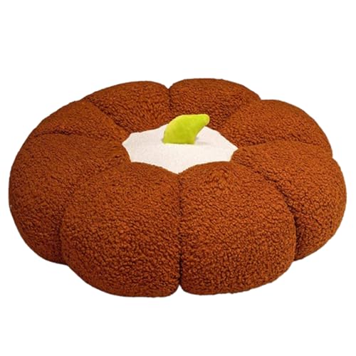 Cartoon Kürbis Kissen,Kürbis-Überwurfkissen, für Sofa, Heimdekoration, Halloween Kürbis Dekokissen Plüsch Kürbis Kissen für Dekoration Thanksgiving, Geeignet für Halloween Dekoration (45CM,braun) von Xiyocadt