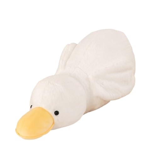 Ente Kuscheltier, PlüSchtier Gans Spielzeug Einfache Dekoration Wurfkissen Stofftier, Kawaii Ente Plüsch Gans Kuscheltier,Dekokissen Spielzeug ,Geschenk für Kinder,Geschenk für Mädchen (100cm,Weiß) von Xiyocadt