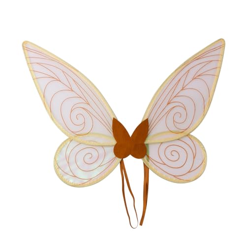 Feenflügel Erwachsene Feenflügel Kinder, White Fee Kostüm Damen, Feenflügel mit Elastischen Schultergurten, Dress Up Halloween Cospaly Schmetterling Fariy Wings Kostüm (1pcs,Kase) von Xiyocadt
